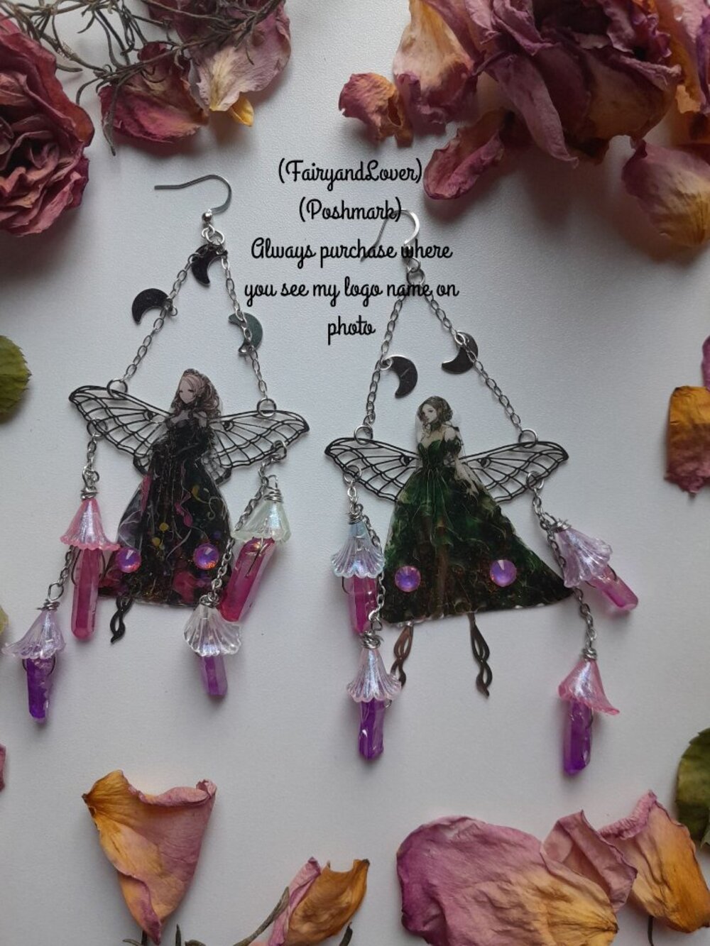 Fairy Chandelier dragonfly quartz earrings,cottagecore boho festival gifts